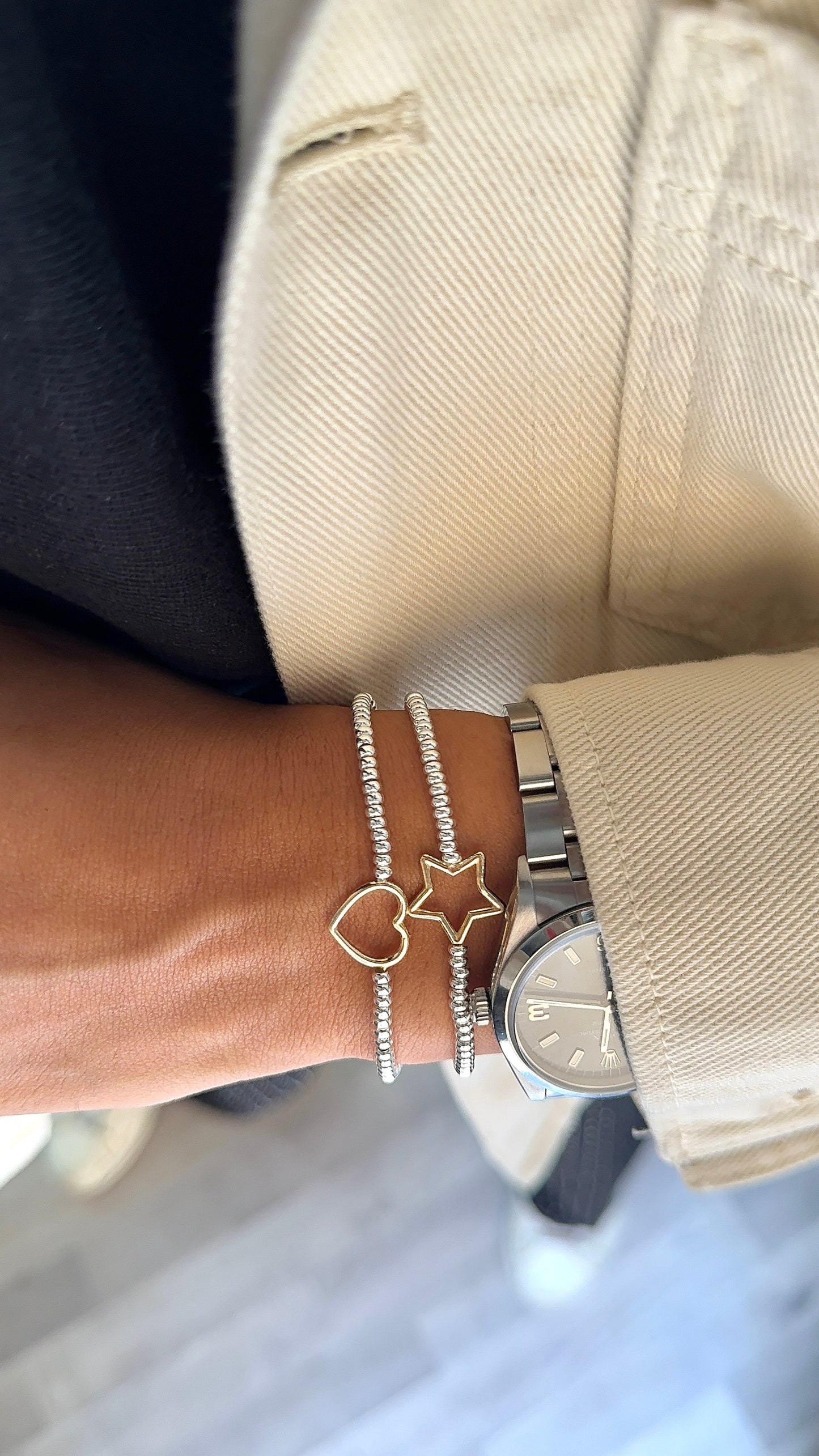 Bracciale stella /cuore  traforata