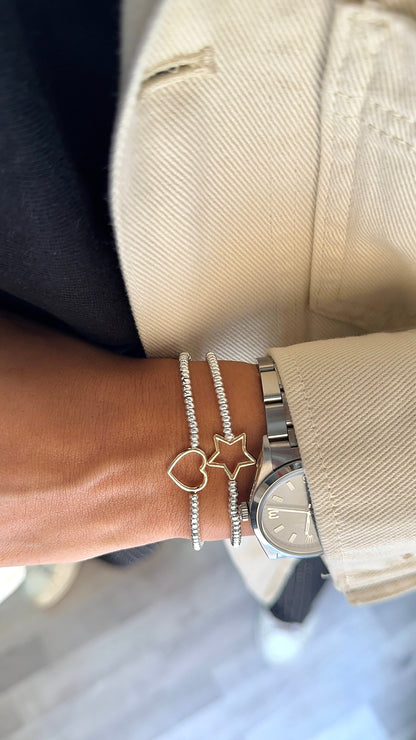 Bracciale stella /cuore  traforata