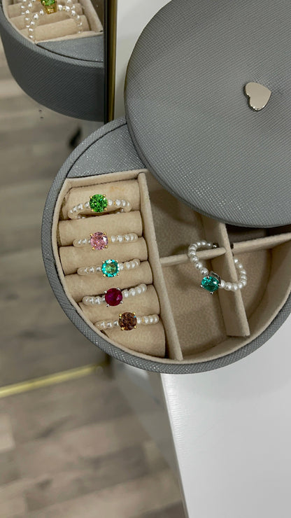 Anello solitario Perla